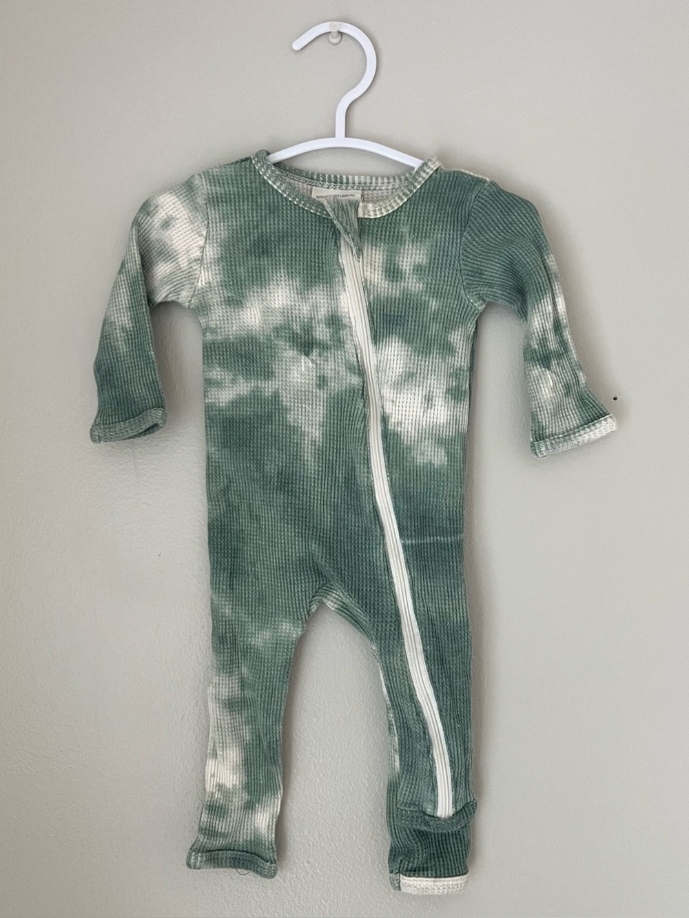 Spearmint Love Baby Waffle Romper Zipper Sleeper 3-6 mos